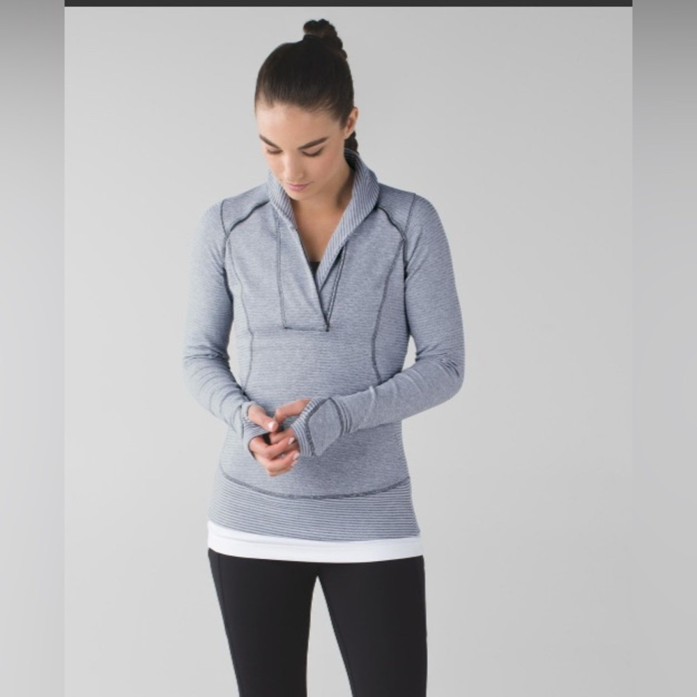 Lululemon Grey Think Fast Pullover, Size 10